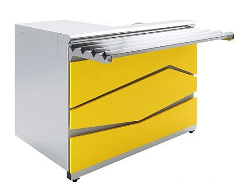 Прилавок нейтральный Luxstahl ПН-1200 Premium (камень) фасад Zigzag, столешница в комплекте