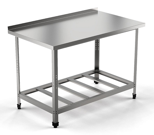 Стол производственный EKSI СПБП 1000/600-с ("Стандарт", борт, полка-решетка-1шт., расст. м/у реш.200мм)