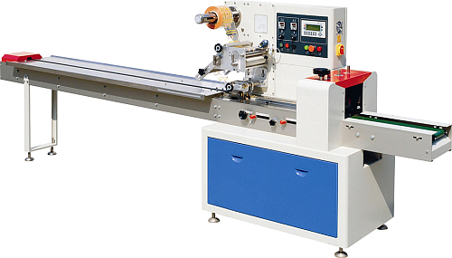 Автоматическая горизонтальная упаковочная машина Hualian Machinery DXDZ-250D (1 нож, L 120-280, S 250, H - 60 mm)