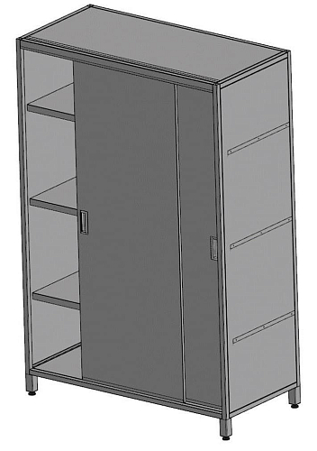 Шкаф нейтральный Рест металл ШКН-1200/600-п (GP) ("Профи", двери-купе)