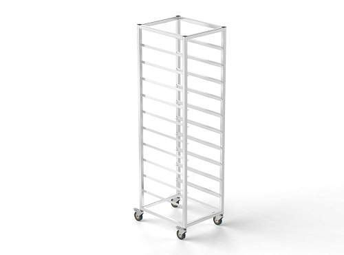 Тележка-шпилька Рест металл ШПн-12-э (GP), 12 уровней, каркас разборный нерж труба 20х20мм, колеса