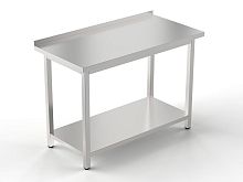 Стол производственный Рест металл СПБП 1200/700/850, п («Профи», GP, борт, полка сплошная- 1шт.)