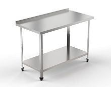 Стол производственный Рест металл СПБП 1200/600/850, с+ («Стандарт+», GP, борт, полка сплошная- 1шт.)