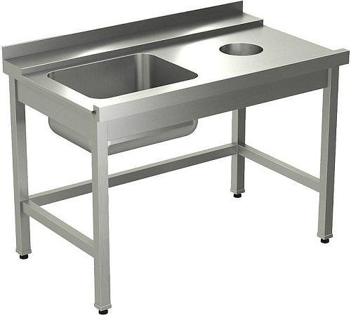 Стол для грязной посуды с направляющими KAYMAN для П/М TATRA СПМ-323/1507 правый