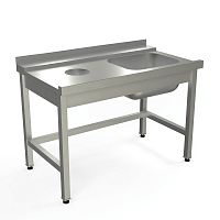 Стол для грязной посуды с направляющими KAYMAN для П/М TATRA СПМ-323/1507 левый