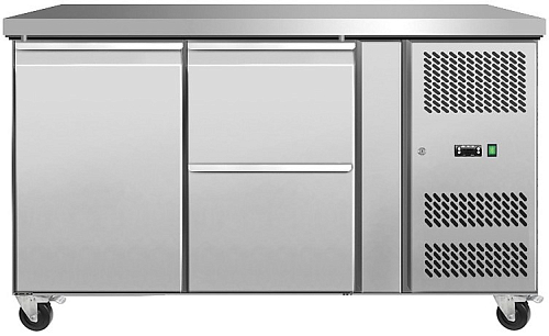 Стол холодильный Koreco GN/2100TNL1D2 островной с 1 дверью GN1/1, с 2 ящиками