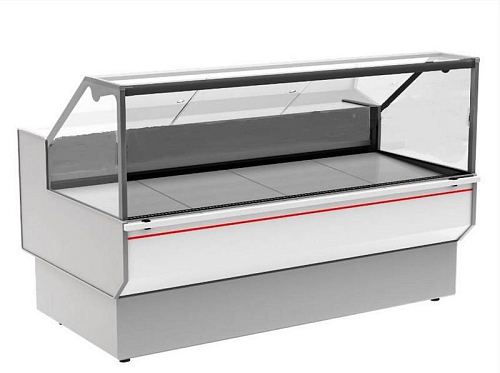 Витрина холодильная Полюс GC95 SL 1,2-1(ВХСн-1,2 Carboma GC95)(0011-9003 боковины серые,декор белый)