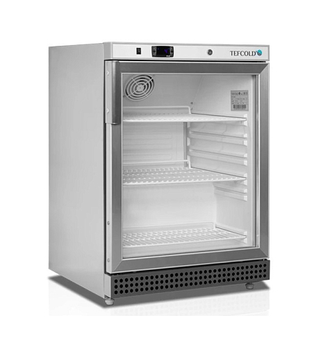 Шкаф холодильный со стеклом Tefcold UR200SG нержавеющий