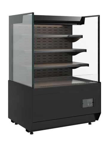 Витрина холодильная кондитерская Полюс Carboma KC70 VM 0,9-2 STANDARD открытая, горка прямая боковина (версия 2.0) (9005)