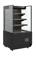 Витрина холодильная кондитерская Полюс Carboma KC70 VM 0,6-2 STANDARD открытая, горка прямая боковина (версия 2.0) (9005)