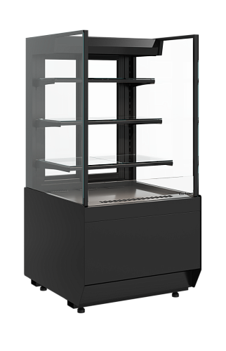 Витрина холодильная кондитерская Полюс Carboma KC70 VM 0,6-2 STANDARD открытая прямая боковина (версия 2.0) (9005)