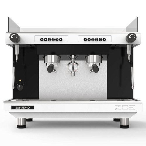 Кофемашина Sanremo Zoe SED Tall 2Gr, автоматическая, высокие группы, бело-чёрная