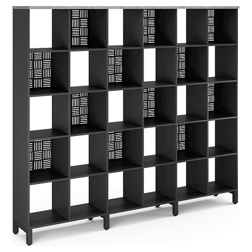 Стеллажная система Kobor SQ-5X6 black/chicago