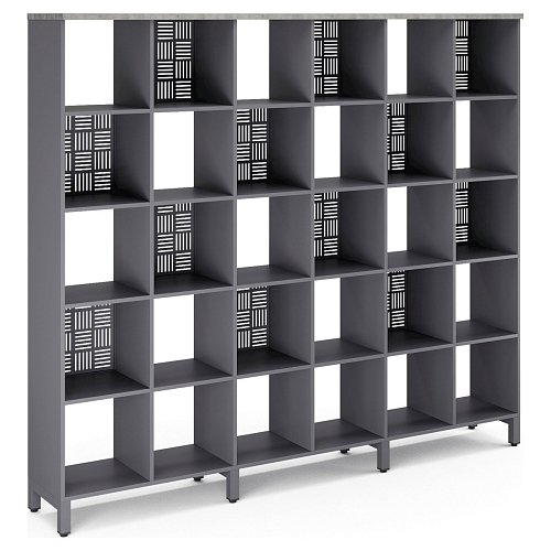Стеллажная система Kobor SQ-5X6 graphite/chicago