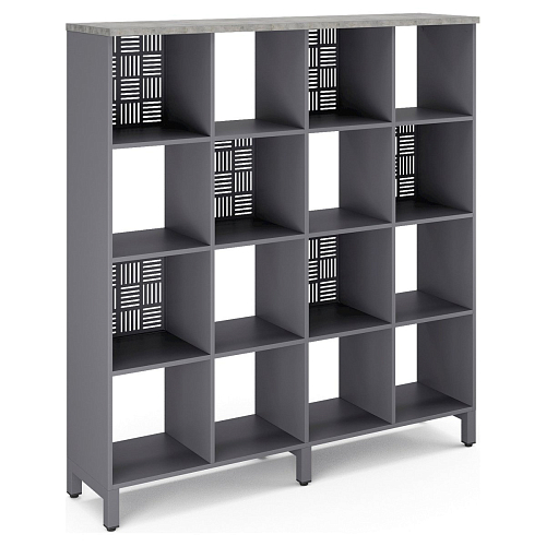 Стеллажная система Kobor SQ-4X4 graphite/chicago