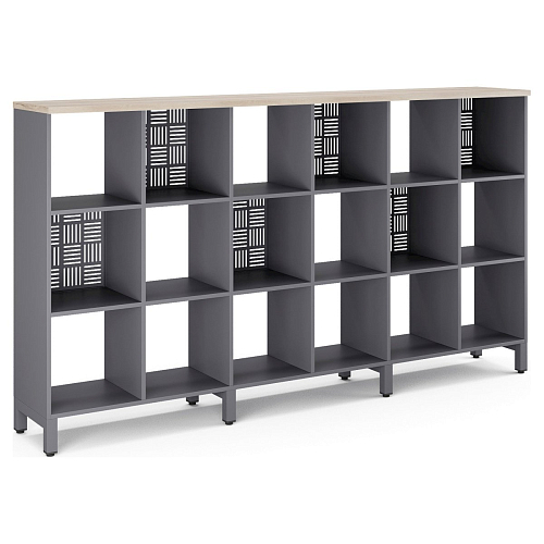 Стеллажная система Kobor SQ-3Х6 graphite/natural