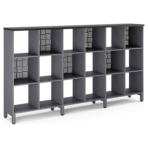 Стеллажная система Kobor SQ-3Х6 graphite/wood