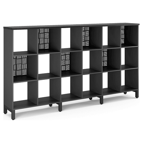 Стеллажная система Kobor SQ-3Х6 black/wood