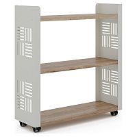 Стеллаж мобильный Kobor SM3-90/30 white/natural