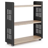 Стеллаж мобильный Kobor SM3-90/30 black/natural