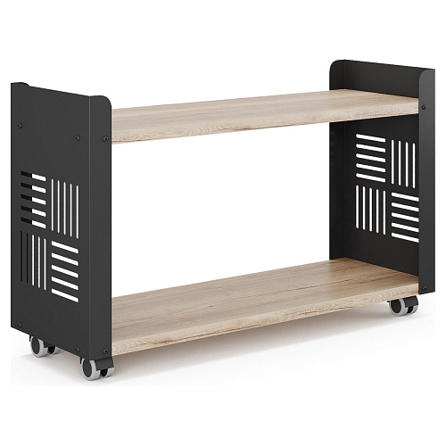 Стеллаж мобильный Kobor SМ2-90/30 black/natural