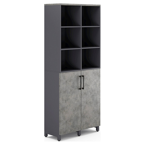 Шкаф распашной Kobor HR/3/3-90/40/M graphite/chicago