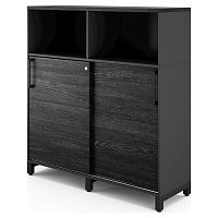 Шкаф открытый Kobor HK/2/1-120/60/M black/wood