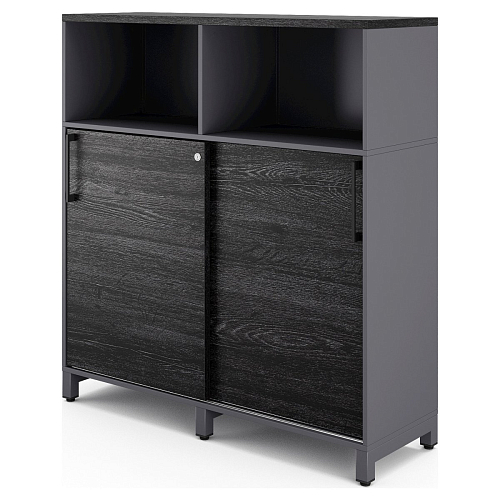 Шкаф открытый Kobor HK/2/1-120/40/M graphite/wood