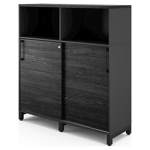 Шкаф открытый Kobor HK/2/1-120/40/M black/wood