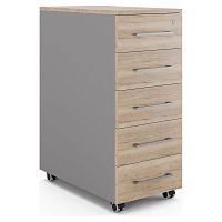 Тумба мобильная Kobor TM5-40/80 aluminum/natural