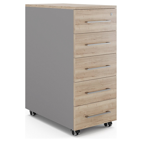 Тумба мобильная Kobor TM5-40/70 aluminum/natural