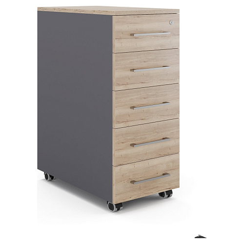 Тумба мобильная Kobor TM5-40/50 graphite/natural