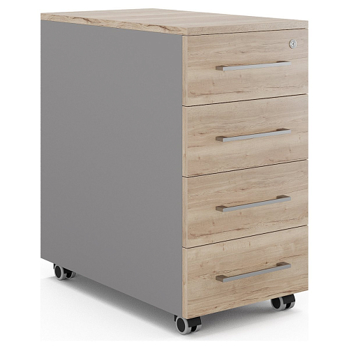 Тумба мобильная Kobor TM4-40/70 aluminum/natural