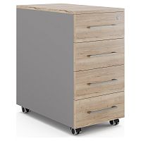 Тумба мобильная Kobor TM4-40/60 aluminum/natural