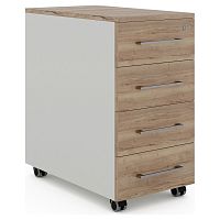 Тумба мобильная Kobor TM4-40/50 white/natural