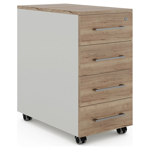 Тумба мобильная Kobor TM4-40/50 white/natural