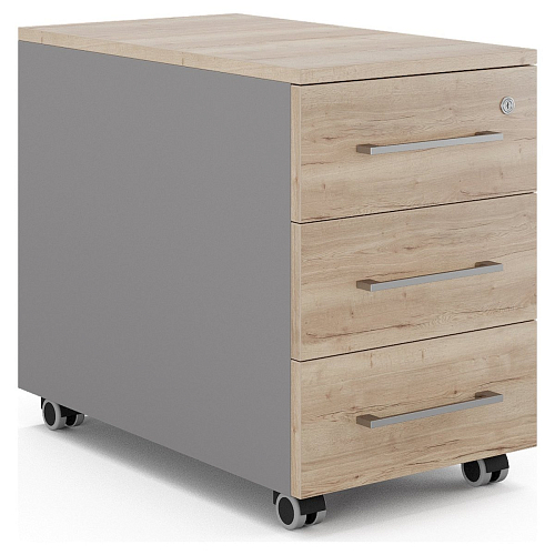 Тумба мобильная Kobor TM3-40/80 aluminum/natural