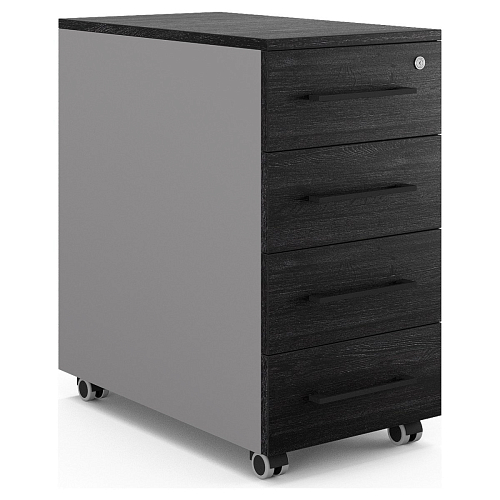 Тумба мобильная Kobor TM4-40/50 aluminum/wood