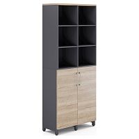 Шкаф распашной Kobor HR/3/3-90/40/M graphite/natural