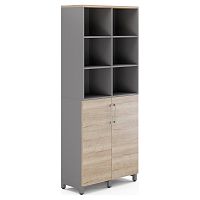 Шкаф распашной Kobor HR/3/3-90/60/M aluminum/natural