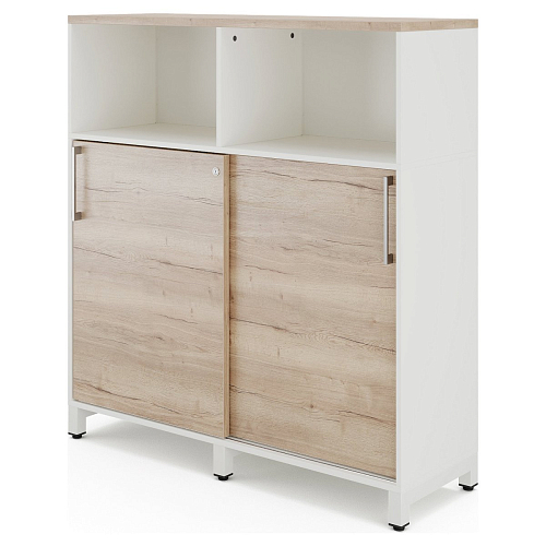 Шкаф открытый Kobor HK/2/1-120/60/M white/natural