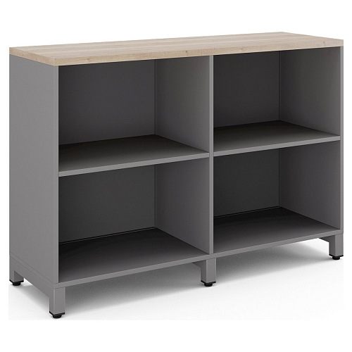 Шкаф открытый Kobor HO/2-120/60/M aluminum/natural