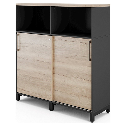 Шкаф открытый Kobor HK/2/1-120/60/M black/natural