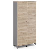 Гардероб распашной Kobor HRG-90/60/M aluminum/natural