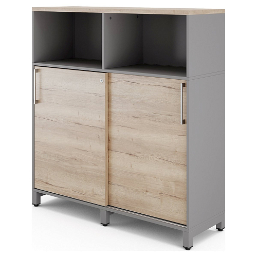 Шкаф открытый Kobor HK/2/1-120/40/M aluminum/natural