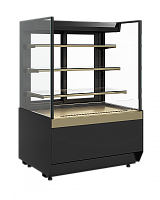 Витрина холодильная кондитерская Полюс Carboma KC70 VM 1,3-2 STANDARD открытая прямая боковина (версия 2.0) (9005-0109)