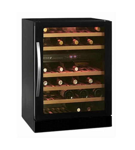 Винный шкаф Tefcold TFW200-2F черный, дверь без рамы