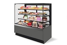 Витрина кондитерская Chilz Vete II kub lux 90 Серый матовый/Шлифованная нержавейка (VG033.B7016M)