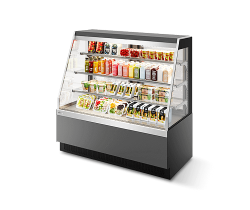 Витрина кондитерская Chilz Vete kub OFT 130, Серый матовый/шлифованная нержавейка