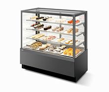 Витрина кондитерская Chilz Vete kub lux 130, Антрацит/Серый матовый T7016M.VG033.B7016M